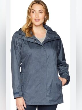 Women's Waterproof Hooded Rain Jacket - Navy Blue
